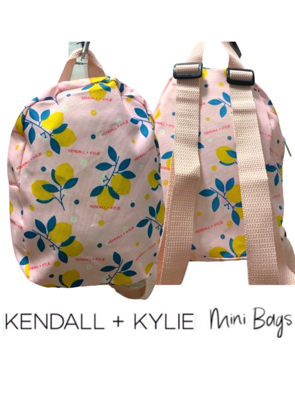 2 For $15‼️New Kendall & Kylie Mini Bag Pink Yellow Lemon Print Micro Backpack